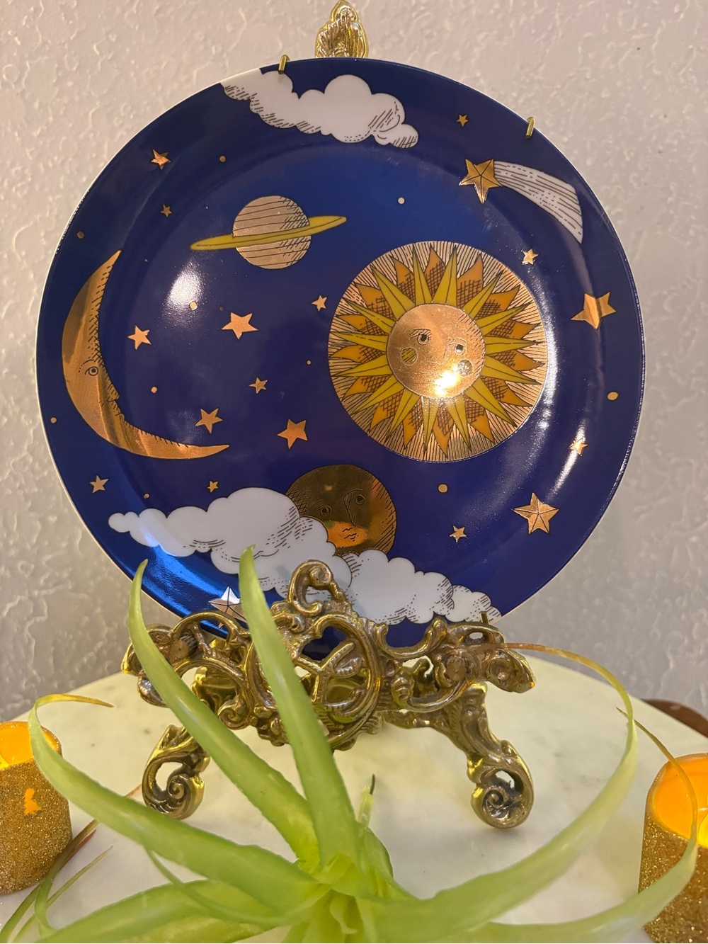 Vintage Celestial Decorative Plate
